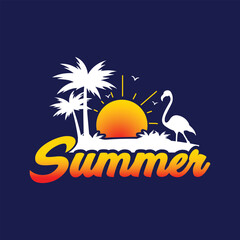 Fototapeta premium Summer logo design and business card