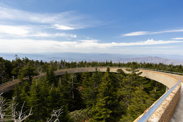 Clingmans Dome is located in the Great Smoky Mountains National Park in North Carolina with a...