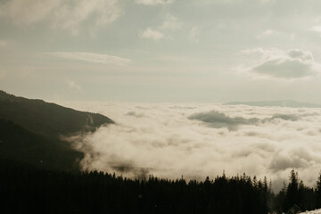 Snowy Veil with Clouds   