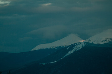 Snowy Veil with Clouds   