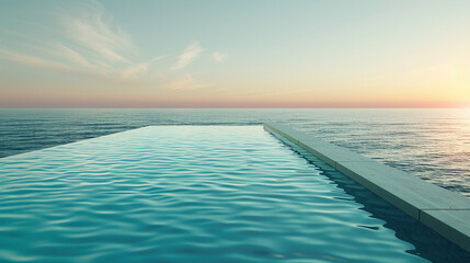 The pool's edge fades into the distant horizon's endless expanse