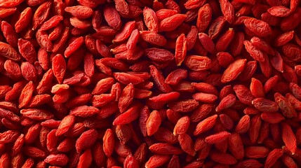 AI generated illustration of a heap of vibrant red goji berries showcased
