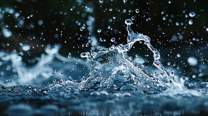 Water droplets scatter in the wake of a graceful dive