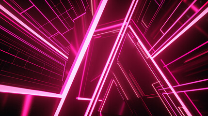 Bold, neon pink lines contrasting against a dark background, Futuristic , Cyberpunk