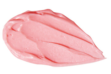 Pink smear of cream on empty background