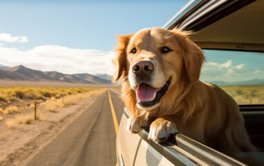 Happy Dog Enjoying a Car Ride