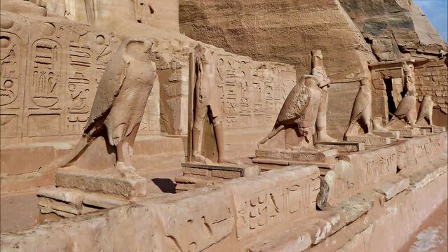 Abu Simbel, Colossal temples carved into Egypt's mountainside, monumental history.