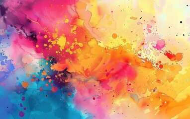 Vibrant Watercolor Blends and Splatters