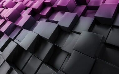 Abstract Purple and Black Geometric Shapes - obrazy, fototapety, plakaty