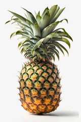 Pineapple isolate on white background. Generative AI,