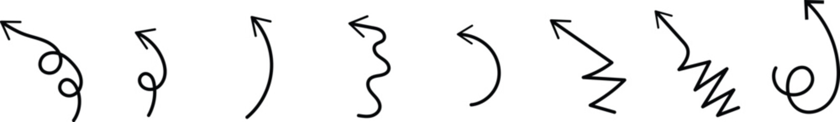 Collection hand drawn arrows. Set simple arrows isolated on white background. Arrow mark icons. Arrow paint - stock vector eps10.