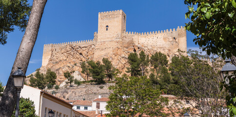 Almansa Castle, National Historical-Artistic Monument, 14th century on Almohad remains, Almansa,...