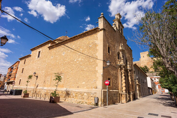 conventual church of the Augustinian nuns, Almansa, Albacete province, Castilla-La Mancha, Spain - obrazy, fototapety, plakaty