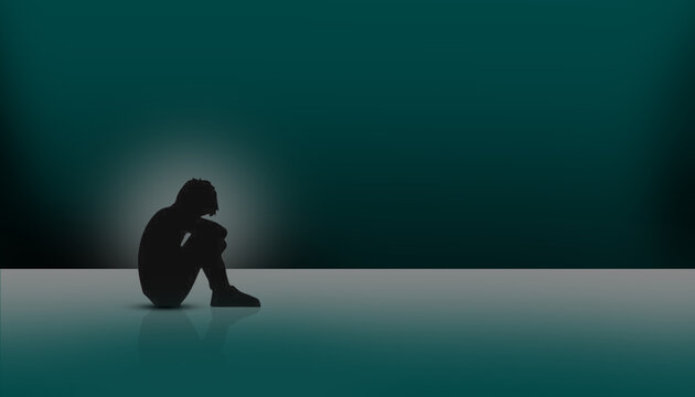 A sad man silhouette image with background