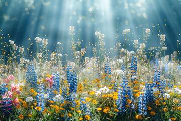 Fototapeta na wymiar Colorful flower meadow 