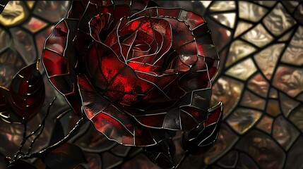 Stained glass of roses,薔薇のステンドグラス,Generative AI