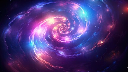 Fototapeta premium Ethereal spirals of a distant galaxy in iridescent shades, under soft, diffuse lighting that creates a serene celestial ambiance
