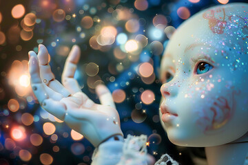 Blend innocence and curiosity in a doll that delves into the mysteries of the cosmos