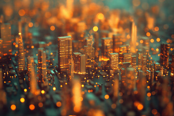 Miniature abstract city background