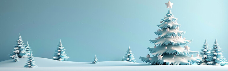 Christmas horizontal banner, template header for website. Merry Christmas and Happy New Year holiday banner
