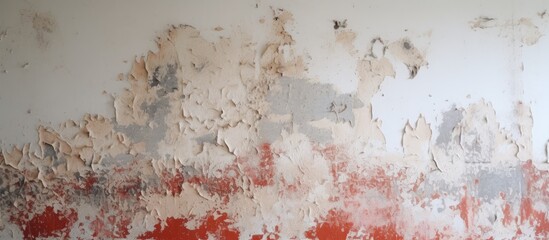 A weathered wall with peeling paint in turquoise color - obrazy, fototapety, plakaty