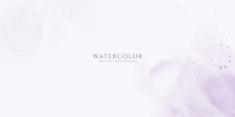 Abstract horizontal watercolor background. Neutral purple pink white colored empty space background illustration