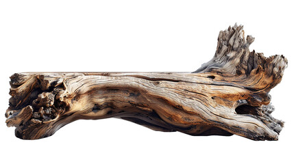 A coastal-inspired driftwood table with a natural organic shape and coastal accents, bringing a touch of seaside tranquility to any room, isolated on transparent background, png file.