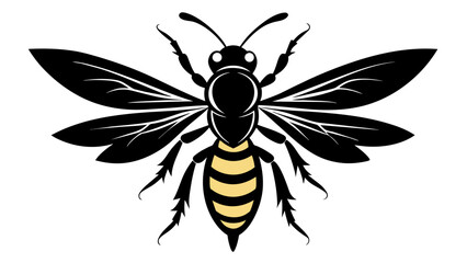  wasp bug silhouette vector illustration