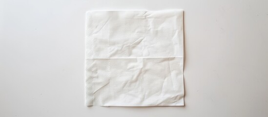 A white square bar napkin is separated on a white backdrop. - obrazy, fototapety, plakaty