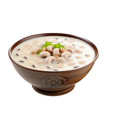 Tasty Lotus Seed Soup isolated on white background