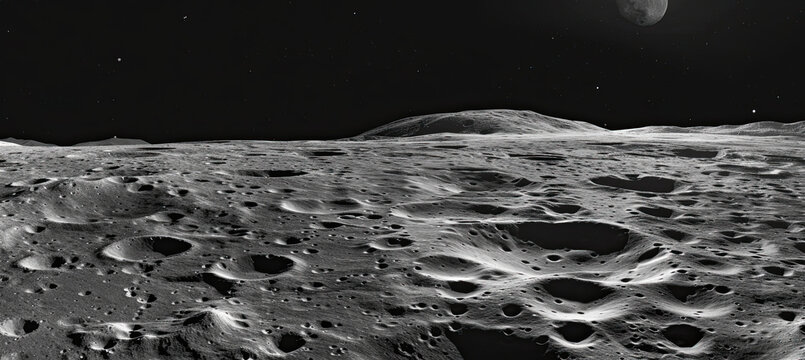 Moon surface lunar landscape