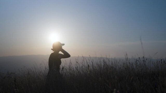 Stressed crying woman lamenting in nature