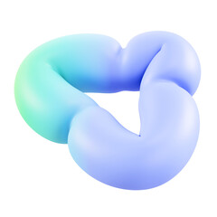 Abstract 3D Rendered Blue and Green Torus on Transparent Background
