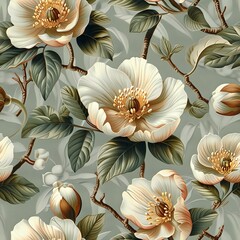 Elegant Floral Motifs: Soft Pastels and Delicate Hues