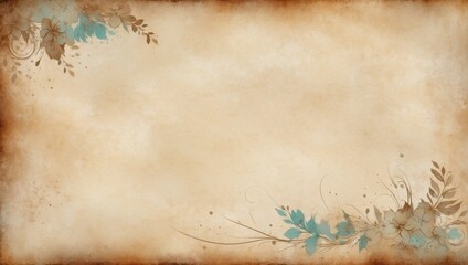Sandy Brown Background with Texture and Distressed Vintage Grunge, Watercolor Accents.