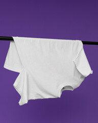 White T-shirt hanging , place for text