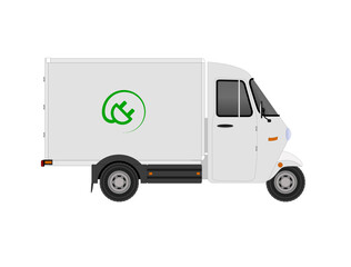 Vector Illustration of Electric Three-Wheeler Goods Carrier