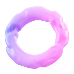 Vibrant 3D rendered abstract torus with a transparent background