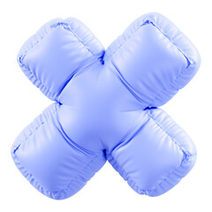 3D rendered blue X symbol, perfect for abstract concepts