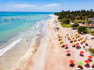 Marceneiro Beach, Alagoas. Aerial view of paradisiacal beach in São Miguel dos Milagres