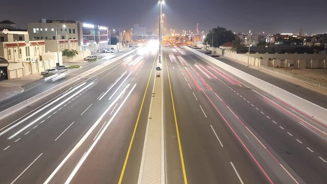 Hyperlapse video night time Al shamal Highway ,doha,qatar.