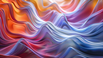 Obraz premium A close up of a colorful abstract design with wavy lines, AI