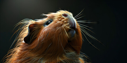 Naklejka premium Guinea Pig Respiratory Infection: The Sneezing and Nasal Discharge - Picture a guinea pig with highlighted respiratory system showing infection, experiencing sneezing and nasal discharge