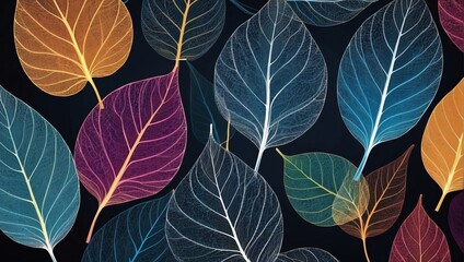 Skeleton Leaf Abstract Background Design