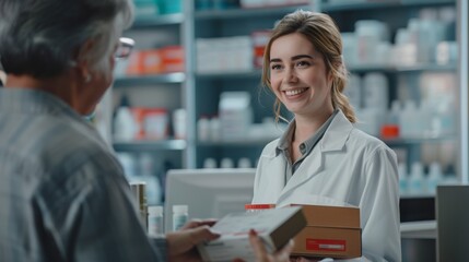 Pharmacist Consulting with Customer