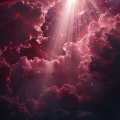 Heavenly Glow A radiant pink cloud illuminated by the light of a shining star, creating a stunning and ethereal sight in the celestial expanse 8K , high-resolution, ultra HD,up32K HD - obrazy, fototapety, plakaty