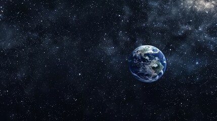 Obraz premium The blue earth in the starry sky