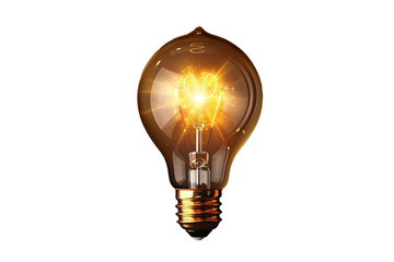 A light bulb with a glowing idea symbol inside, isolated on transparent background, png file