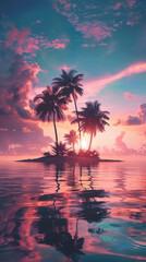 Fototapeta na wymiar tropical island, summer vibe, exotic trip mobile phone wallpaper (6)