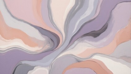 Soft Pastels, Abstract Painting Background with Subdued Lavender, Blush Peach, and Earthy Gray Shades. - obrazy, fototapety, plakaty